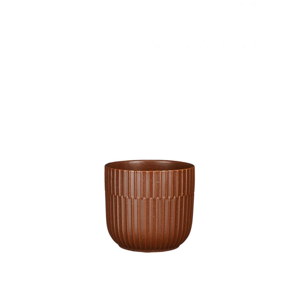 Κασπώ κεραμικό καφέ ματ Φ12,5Η11 cm Plastona 02.1126248