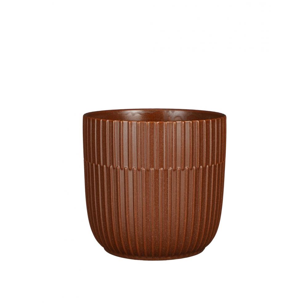 Κασπώ κεραμικό καφέ ματ Φ19Η18 cm Plastona 02.1126251