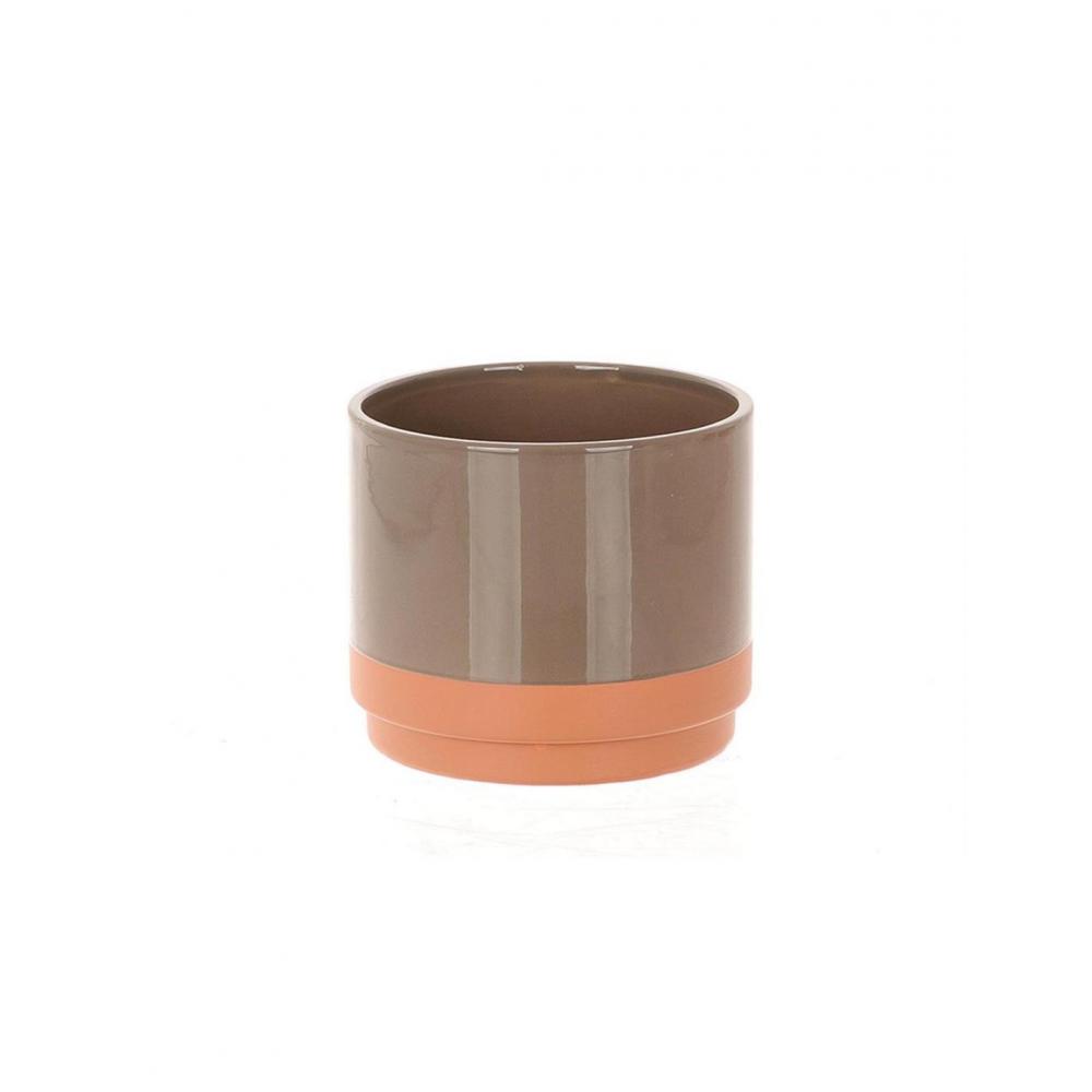 Κασπώ κεραμικό καφέ/πορτοκαλί 10x9cm Plastona 012.862409032