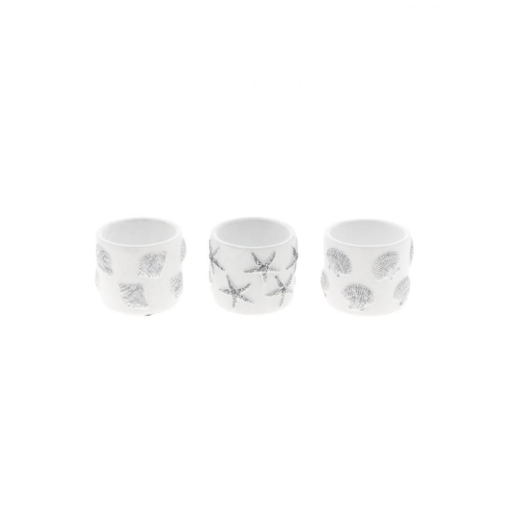 Κασπώ κεραμικό λευκό /3D κοχύλια 11x9,5cm Plastona 012.852602230