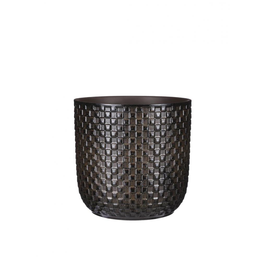 Κασπώ κεραμικό μαύρο Φ21,5Η20,5cm Plastona 02.1092119