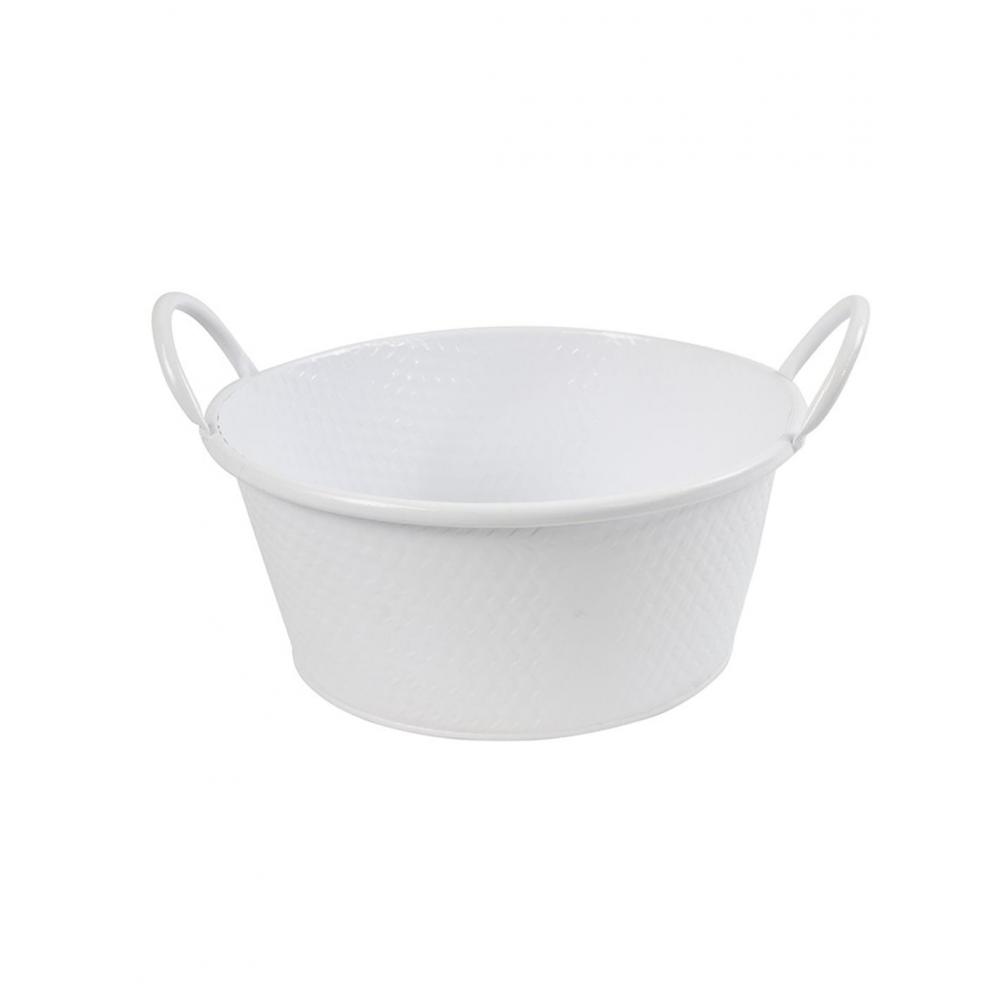 Κασπώ μεταλ.λευκό με χεράκια  26Χ30,5Χ16CM Plastona 013.808640
