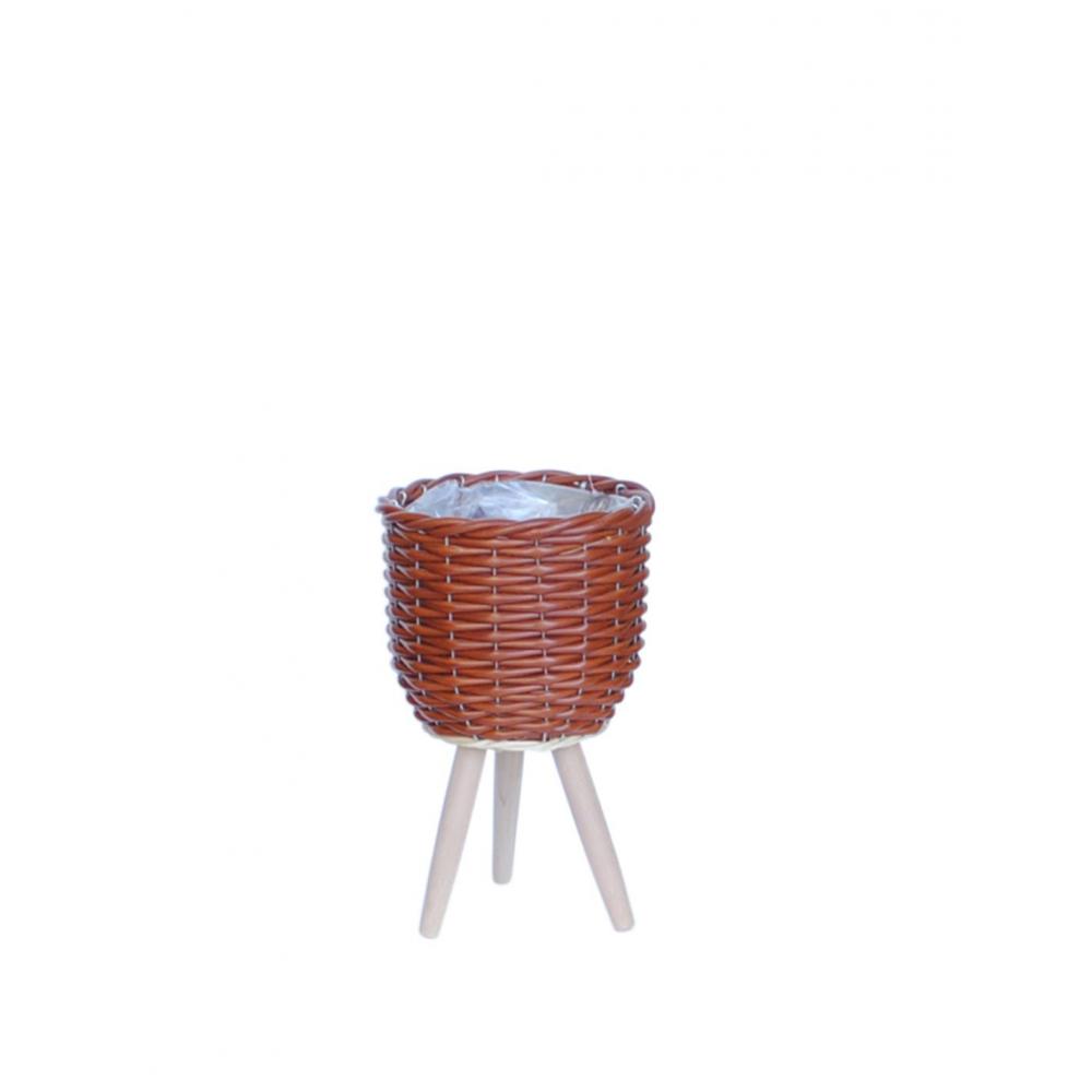 Κασπώ rattan καφέ σε τρίποδο 20Χ18/34 Plastona 00.06.61481