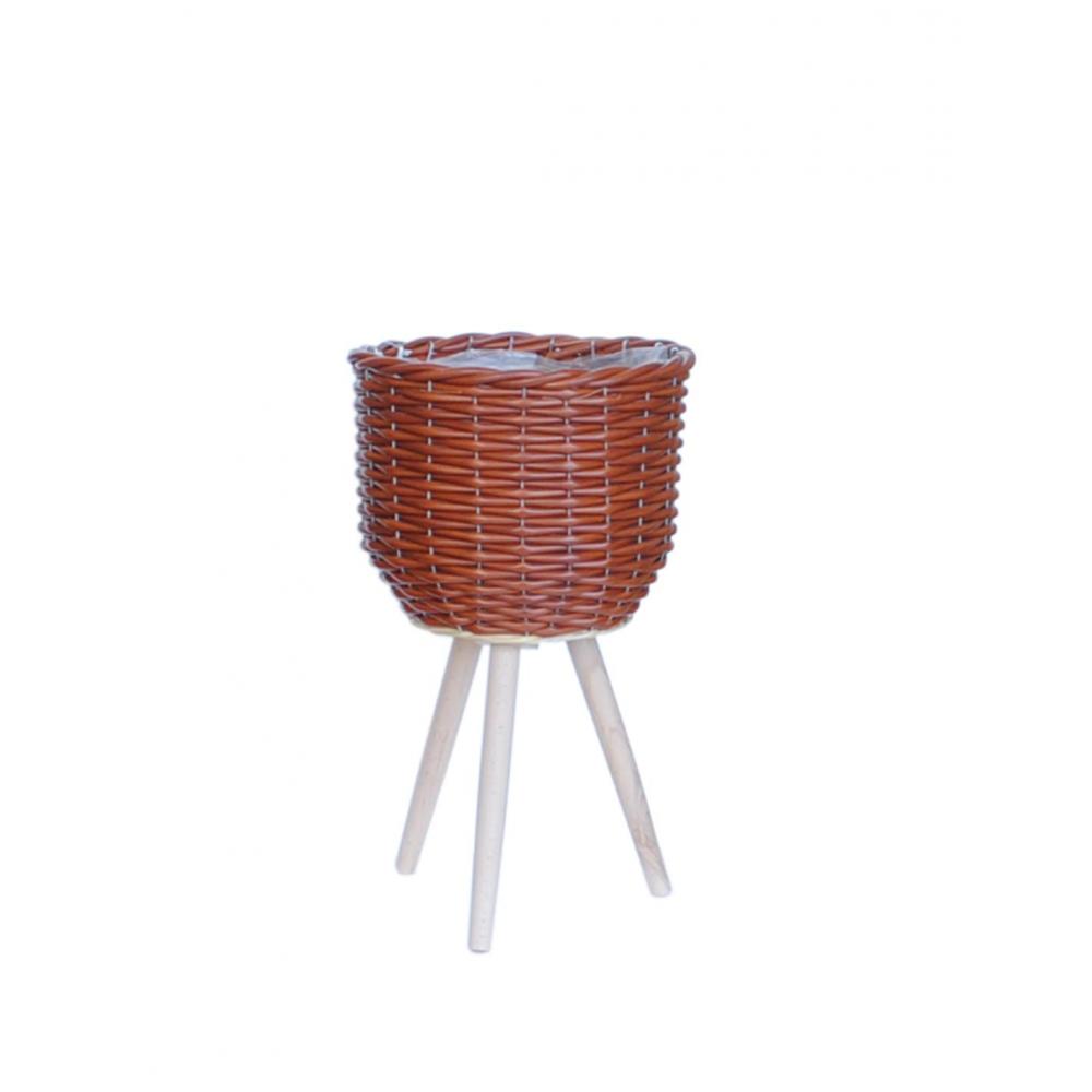 Κασπώ rattan καφέ σε τρίποδο 25Χ22/44 Plastona 00.06.61482