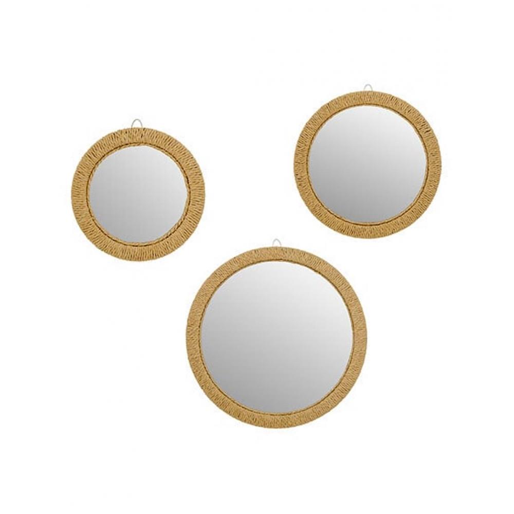 Καθρέφτες στρογγ.set3/ πλεχτοί Φ23,5cm Plastona 07.215523