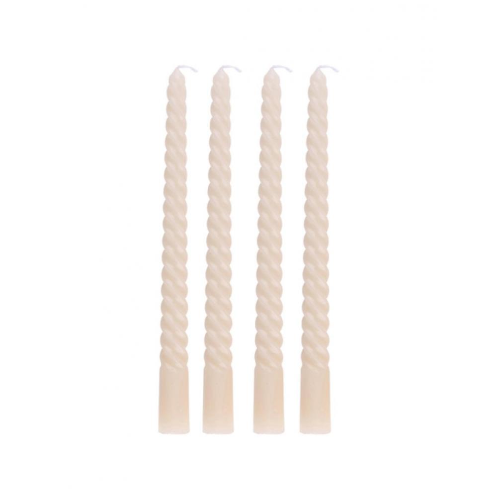 Κερί ελικοειδές εκρού 4 τμχ 2x25cm Plastona 03.24300