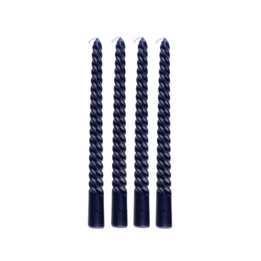 Κερί ελικοειδές μπλε σκούρο 4 τμχ 2x25cm Plastona 03.24302