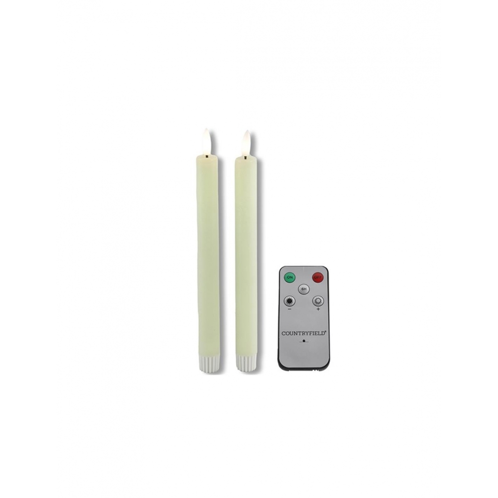 Κερί κηροπηγίου LED/Remote Ctr/Timer2,2Χ24 εκρού σ/2 Plastona 013.796930