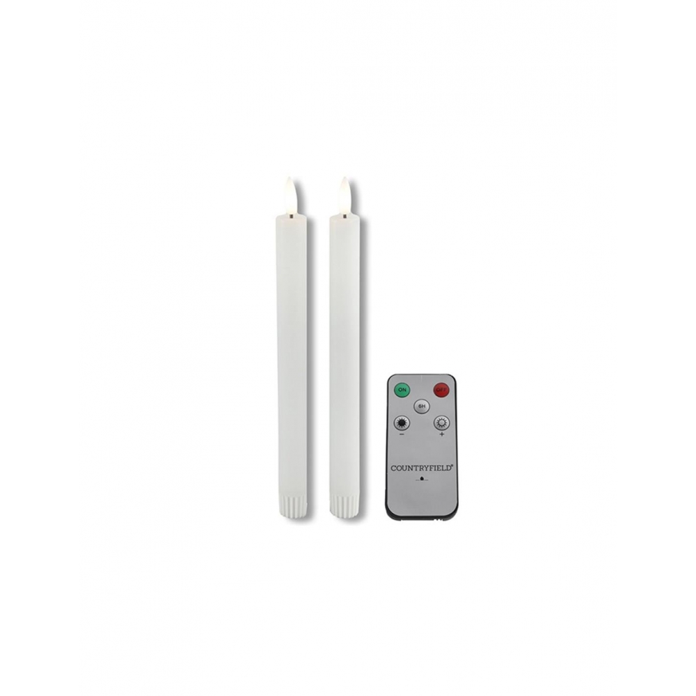 Κερί κηροπηγίου LED/Remote Ctr/Timer 2,2Χ24 λευκό σ/2 Plastona 013.796931