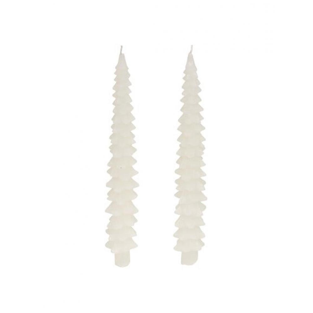 Κερί κηροπηγίου λευκά δέντρα σετ2 4x25cm Plastona 07.208429C