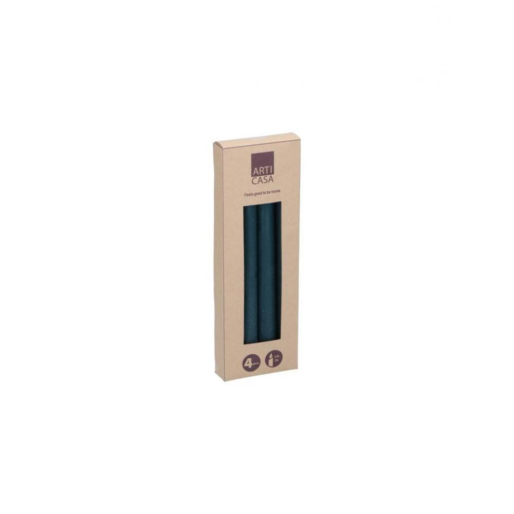 Κεριά κηροπηγίου μπλε σκούρο 4τμχ 8,8x2,3x25,5cm Plastona 03.24782