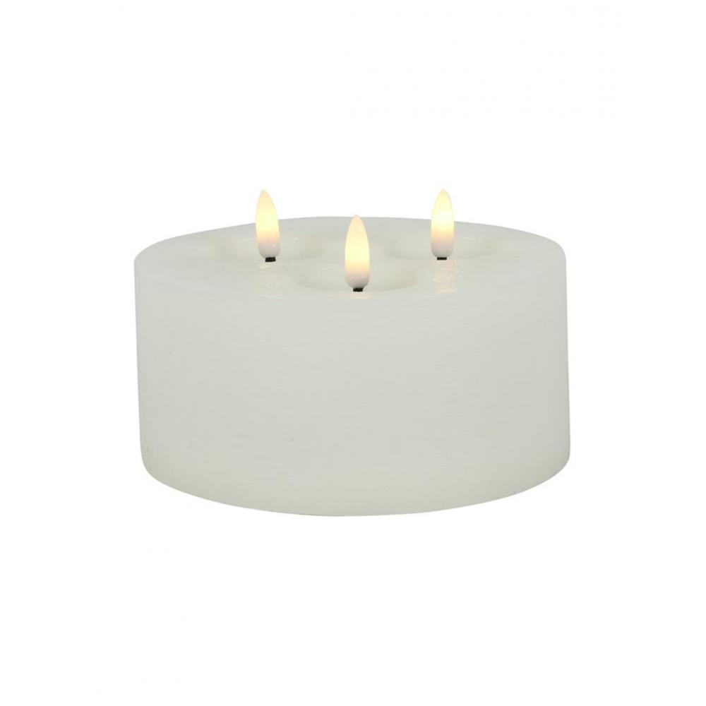 Κερί LED λευκό 3φλόγες/remote control/timer/2AA Φ15Η10cm Plastona 013.812286