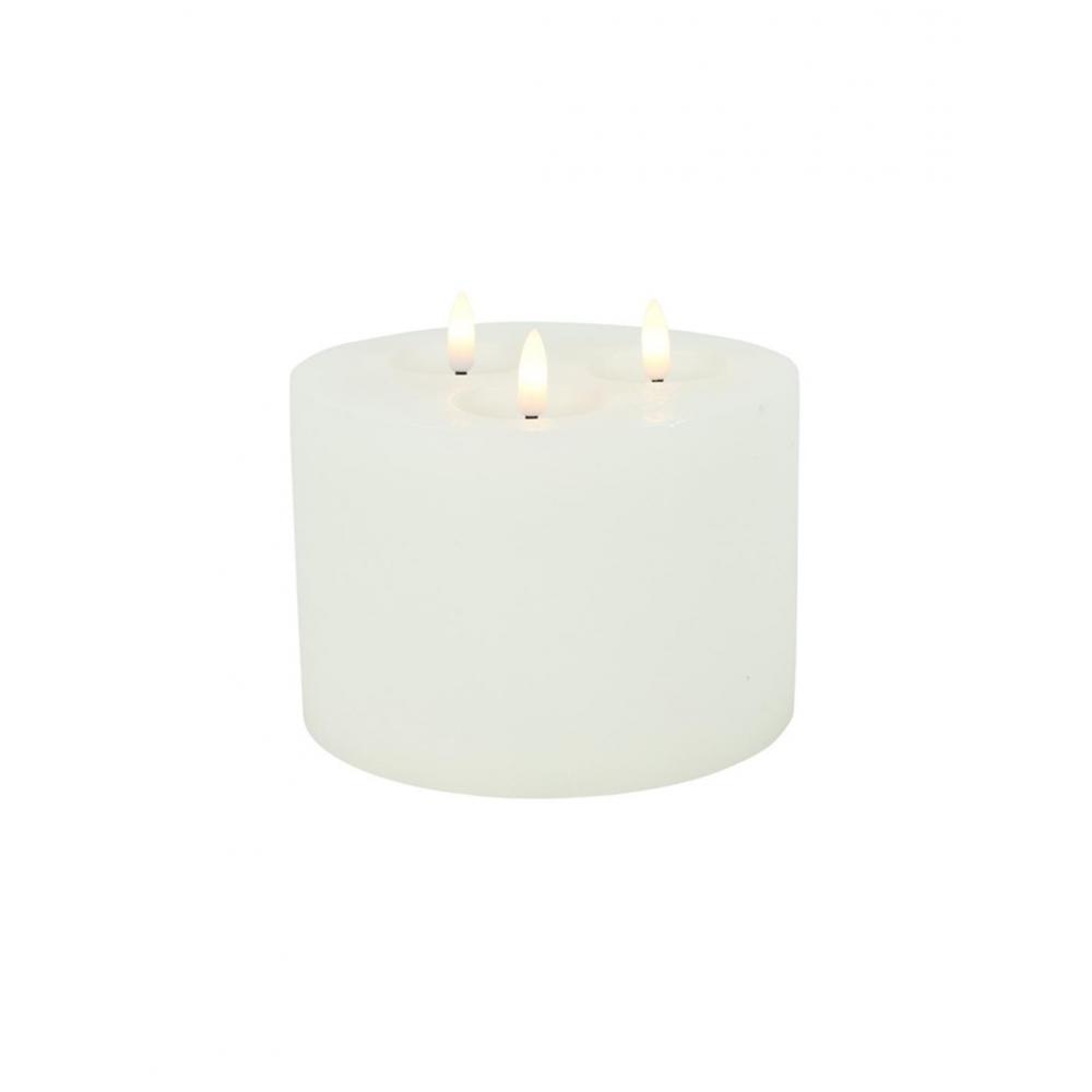 Κερί LED λευκό 3φλόγες/remote control/timer/2AA Φ15Η12,5cm Plastona 013.812287