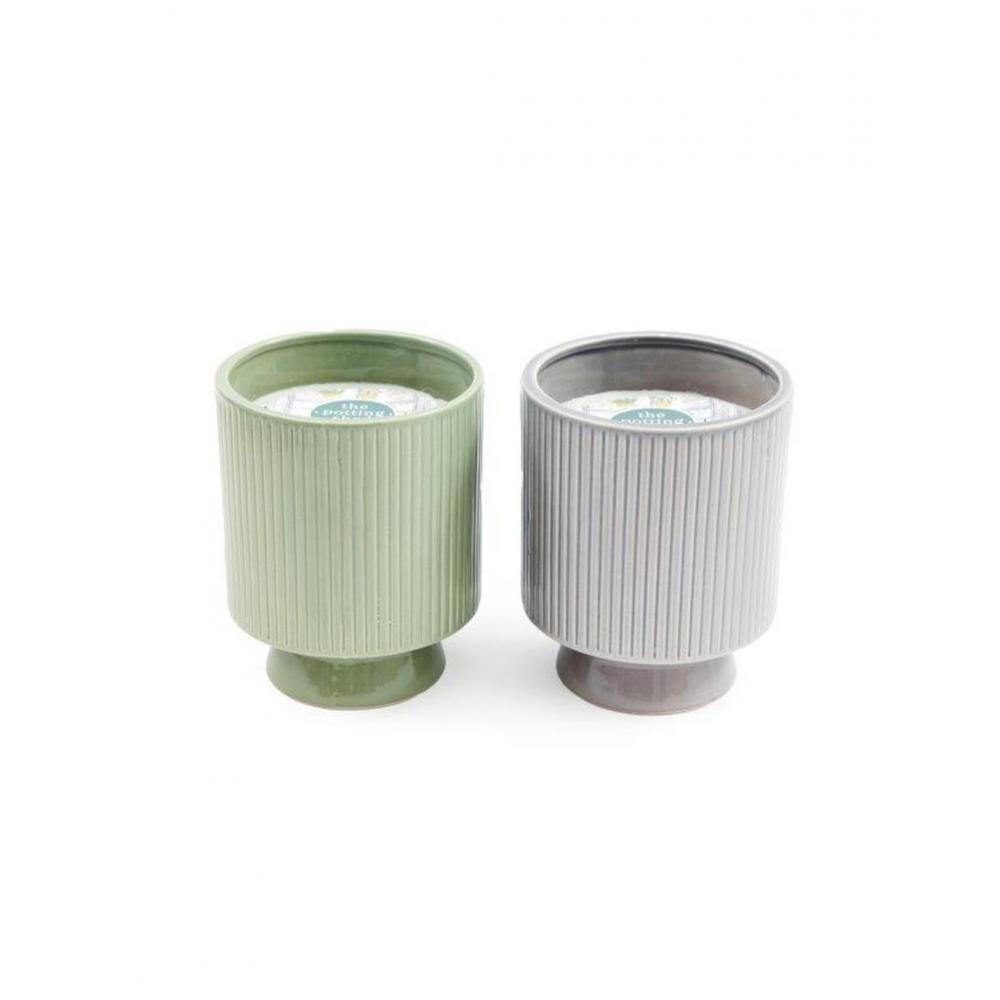 Κερί σε ποτήρι ριγωτό 2χρώματα 12x15cm Plastona 014.CD6087