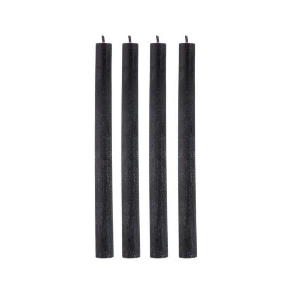 Κεριά κηροπηγίου γκρι σκούρο 4τμχ 8,8x2,3x25,5cm Plastona 03.24522