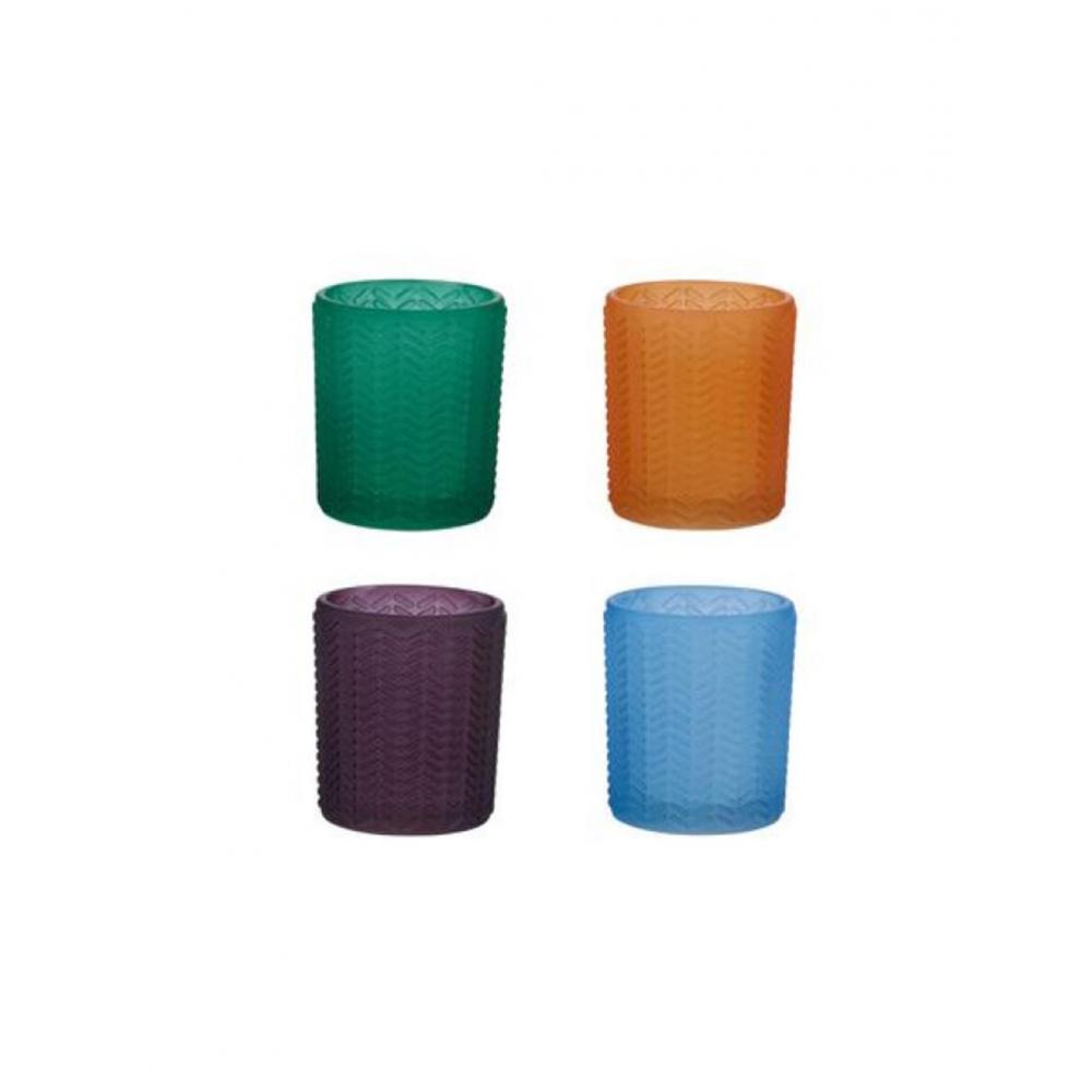 Κηροπήγιο γυαλ.4χρώματα Φ6,5Η6,5cm Plastona 03.56994