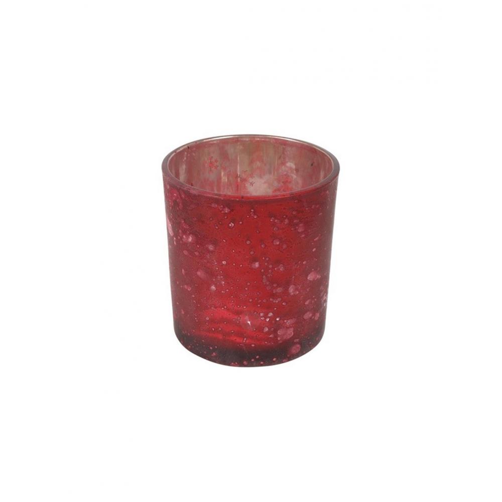 Κηροπήγιο γυαλ.κόκκινο ποτήρι Φ7,3 Η8cm Plastona 013.812562