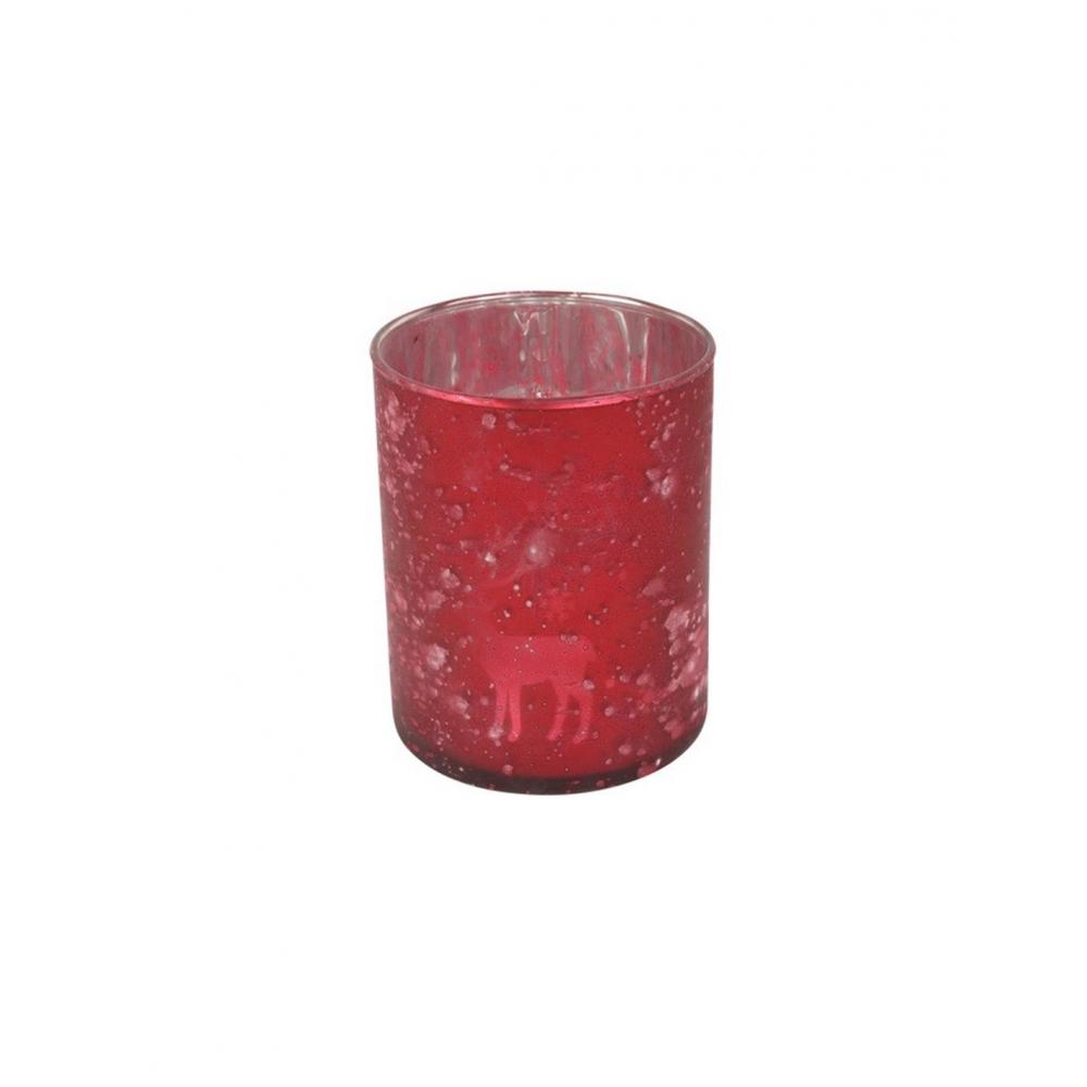 Κηροπήγιο γυαλ.κόκκινο ποτήρι Φ8 Η10cm Plastona 013.812563