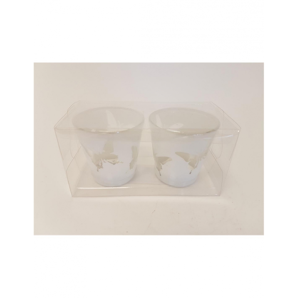 Κηροπήγιο γυαλ.λευκό 6.5Χ6.5 σ/2 Plastona 012.303000002