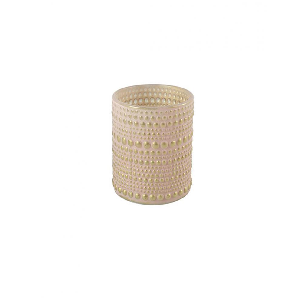 Κηροπήγιο γυαλ.Nelle μπεζ με χρυσό 10Χ12,5 Plastona 013.793059