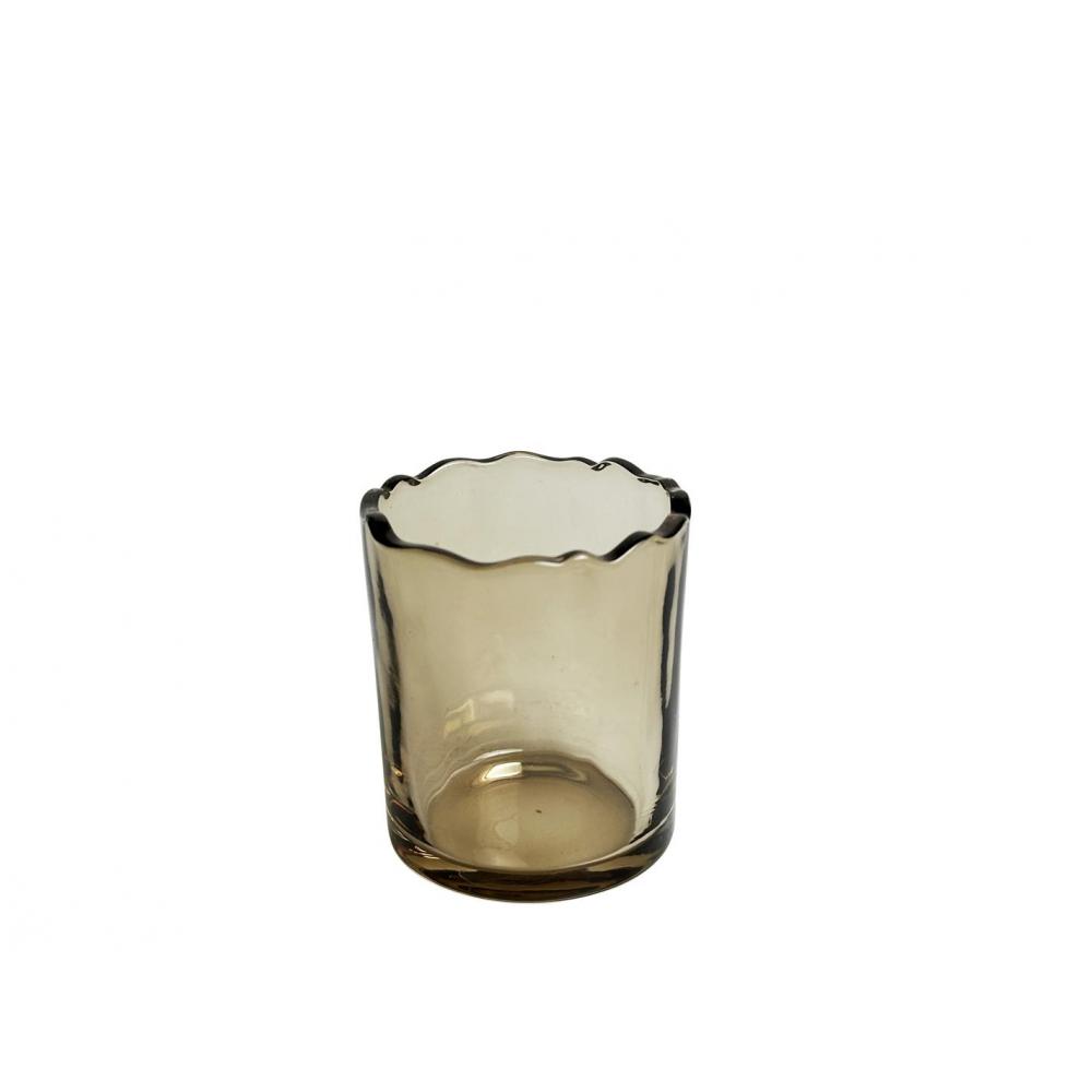 Κηροπήγιο γυάλ.ποτήρι καφέ Φ5,2Η6,4cm Plastona 00.03.32551