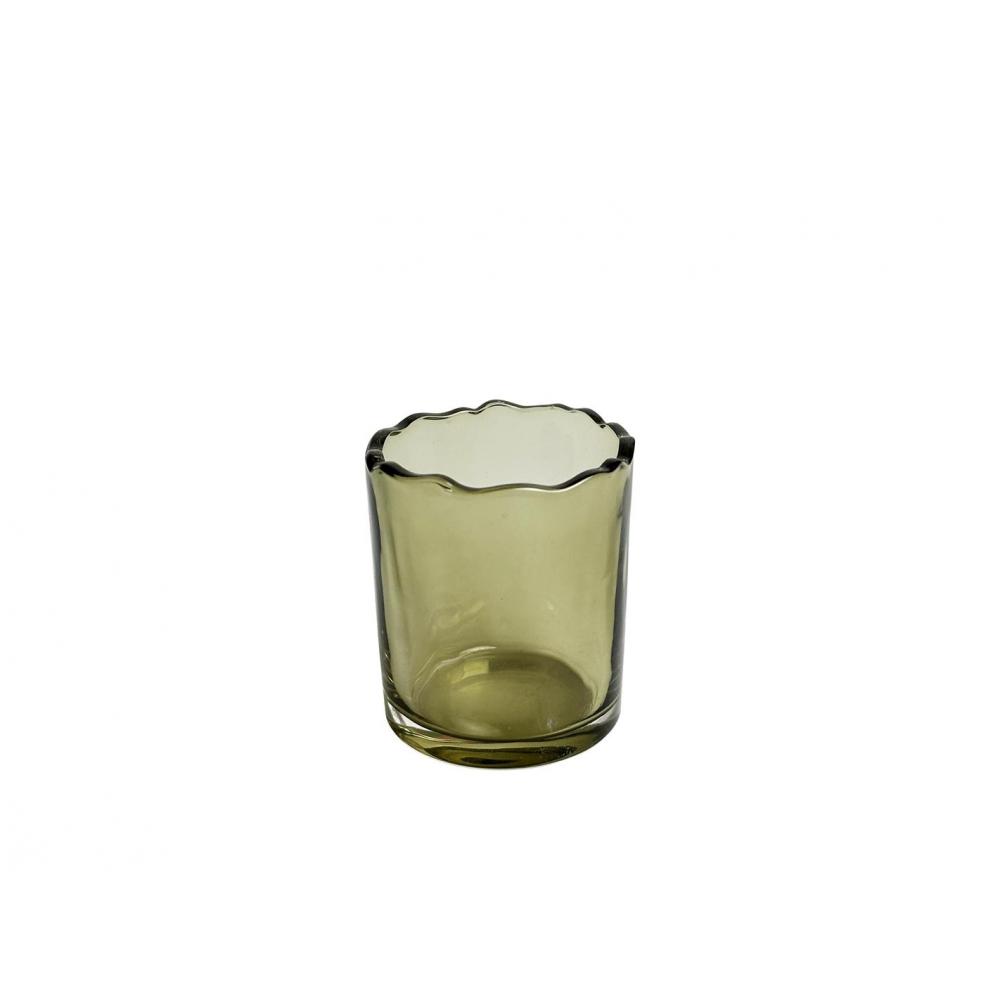 Κηροπήγιο γυάλ.ποτήρι πράσινο Φ5,2Η6,4cm Plastona 00.03.32549