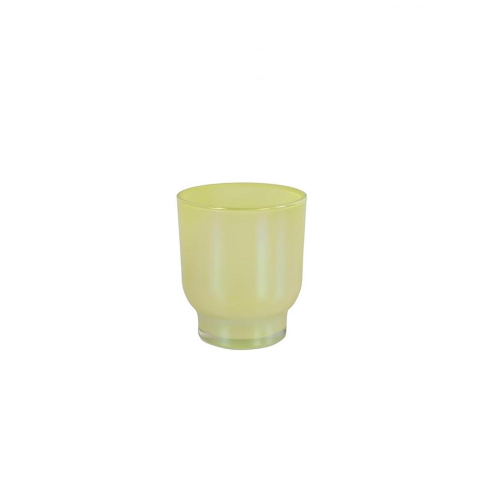 Κηροπήγιο γυάλινο κίτρινο Φ7,3Η8,5cm Plastona 013.804138