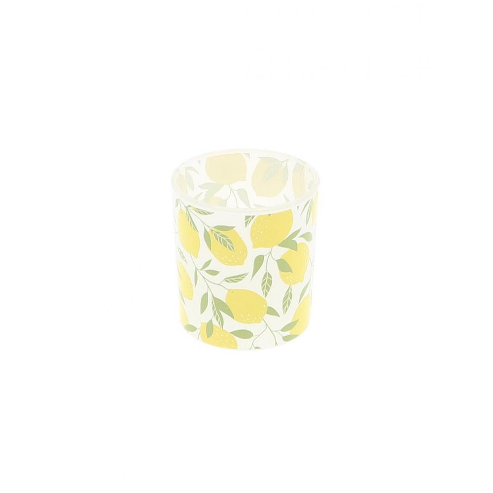 Κηροπήγιο γυάλινο λεμόνια 7,5x8cm Plastona 012.862608057