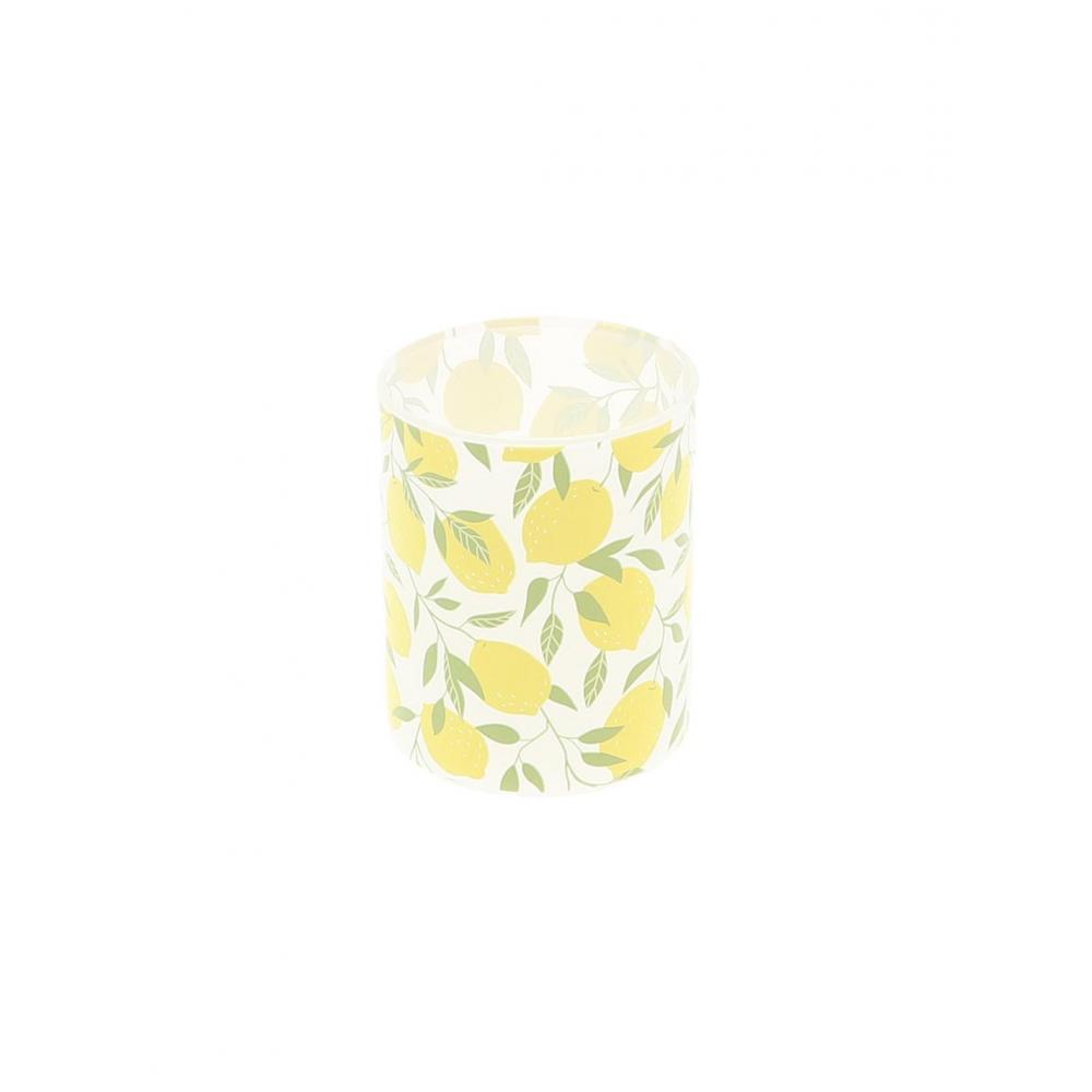 Κηροπήγιο γυάλινο λεμόνια 8x10cm Plastona 012.862608058
