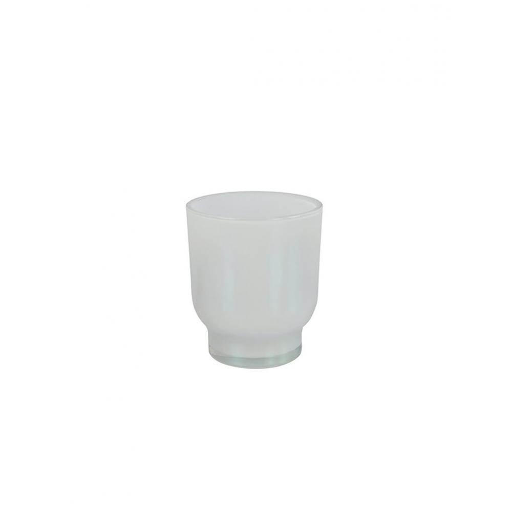 Κηροπήγιο γυάλινο λευκό Φ7,3Η8,5cm Plastona 013.804144