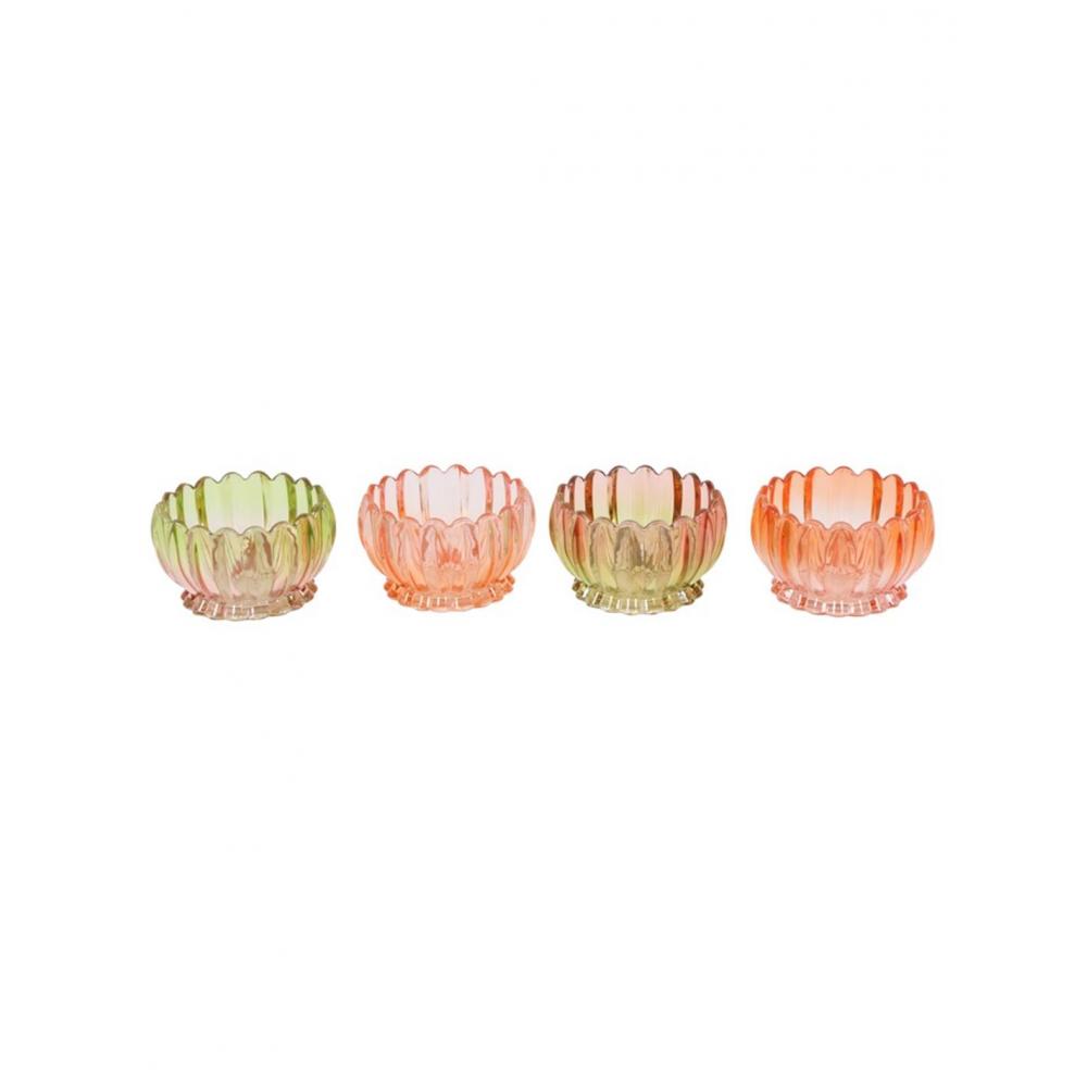 Κηροπήγιο λουλούδι multicolor/4χρώματα Φ9,5Η5,8cm Plastona 013.817948