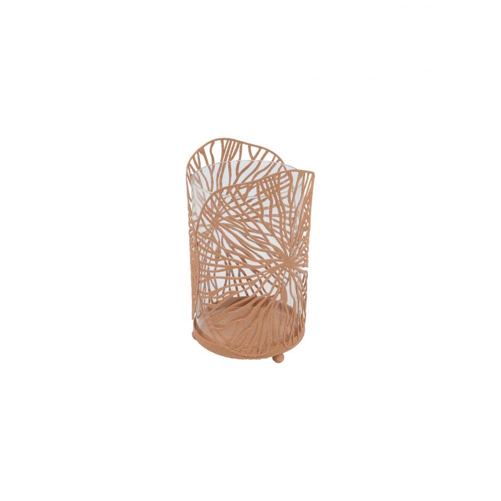 Κηροπήγιο σχ.φυλλα μεταλ.μπεζ 11Χ18,5 Plastona 013.829099