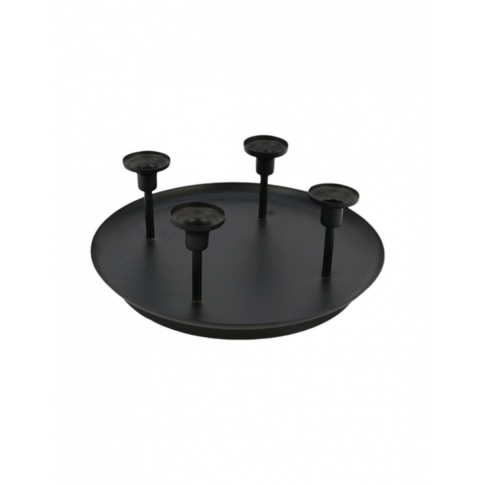 Κηροπήγιο Χ4 σε δίσκο μεταλ.μαύρο 33Χ12 Plastona 012.912005082
