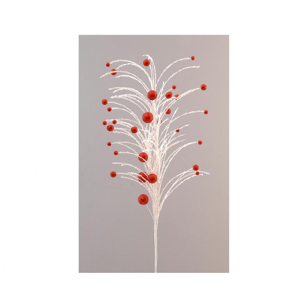 Κλαδί λευκό/κόκκινα πον πον Η104cm Plastona 00.11.13673