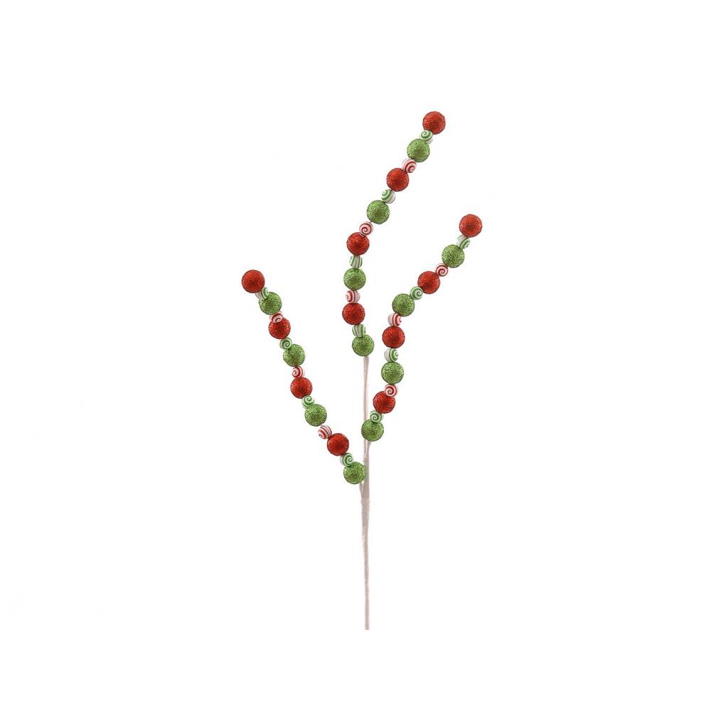 Κλαδί πον πον κοκκινο - πράσινο Η71cm Plastona 00.11.13681