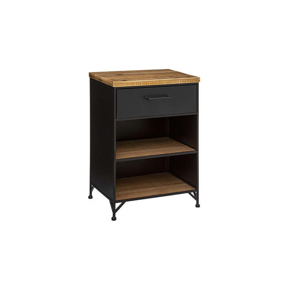 Κομοδίνο μεταλ.με ξύλο CIERNA 43X34,5X64 Plastona 07.166685