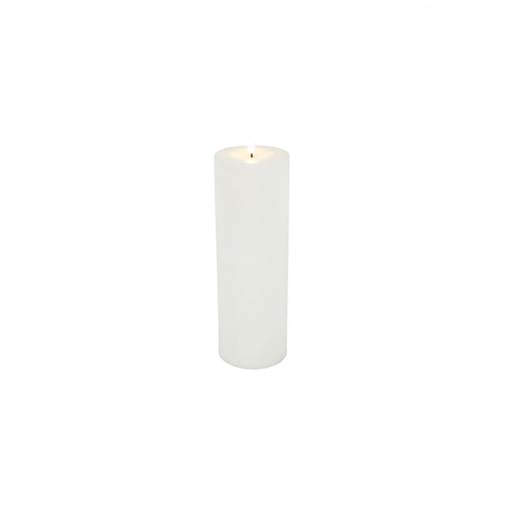 Κορμός κερί εξωτ.χώρου LED 10Χ32,5 λευκό / extra remote control/timer/3AA Plastona 013.812309