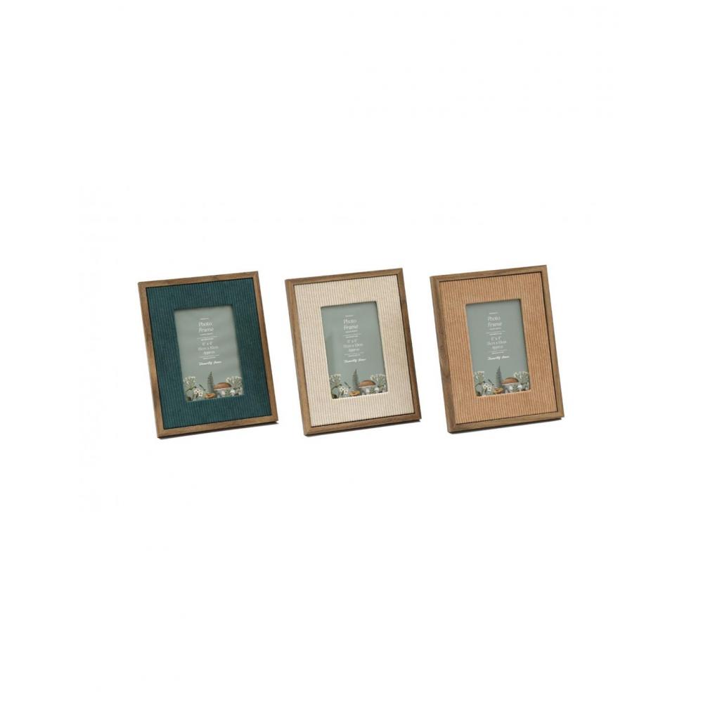 Κορνίζα κοτλέ ύφασμα/ξύλο 2χρωμ.10x15cm Plastona 014.PH2503