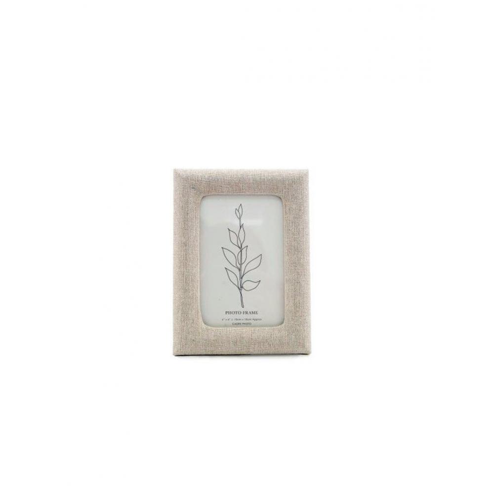 Κορνίζα μπεζ ύφασμα 10x15cm Plastona 014.PH2442