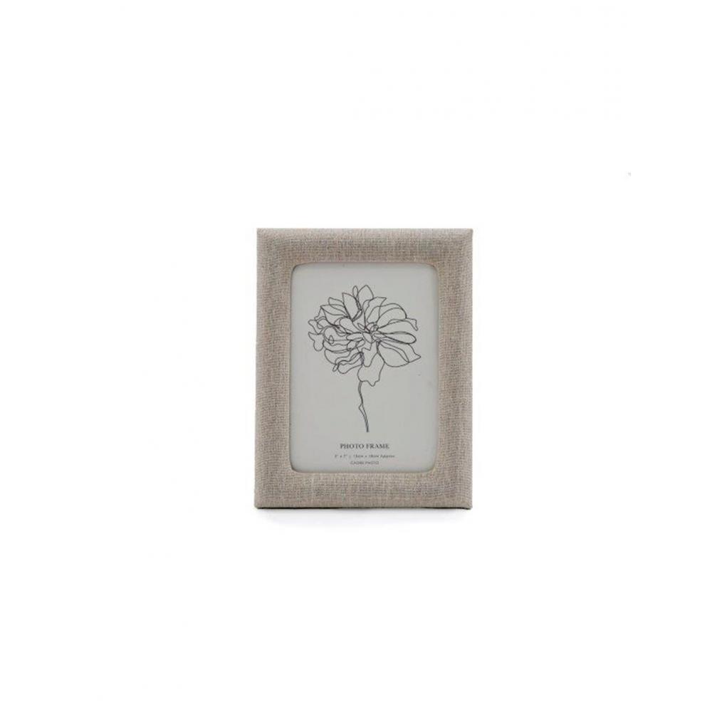 Κορνίζα μπεζ ύφασμα 13x18cm Plastona 014.PH2443