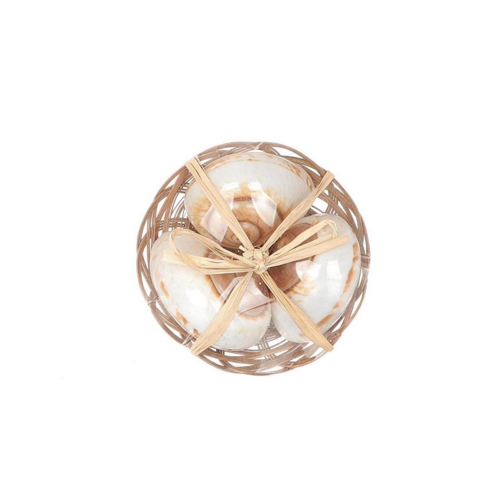 Κοχύλια σε καλάθι/3τμχ Φ15cm Plastona 012.632403020