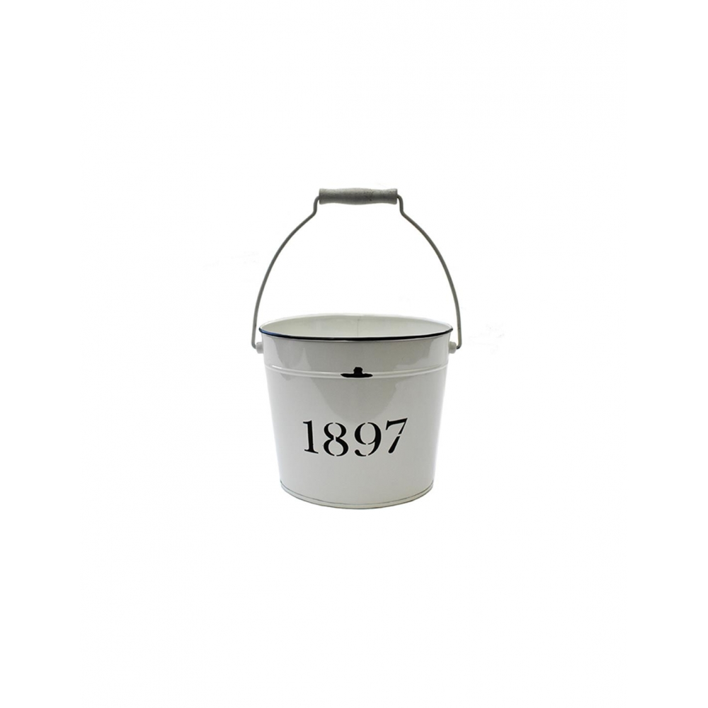 Κουβάς μεταλ.λευκός χέρι 1897 25Χ21εκ. Plastona 00.03.3924