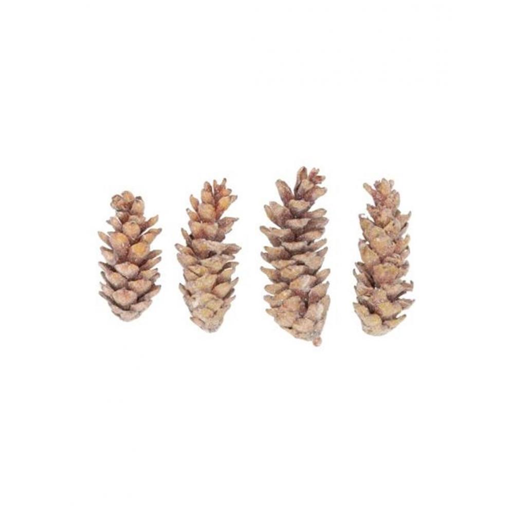 Κουκουνάρια σετ 4τμχ καφέ 19Χ12Χ14cm Plastona 012.312403009