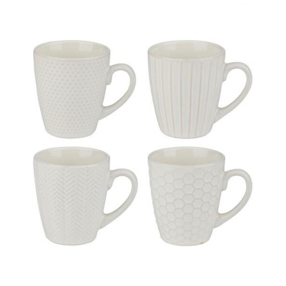 Κούπα κεραμ. Λευκή 4σχέδια 200ml/Φ7,3H8,6 cm Plastona 03.49916