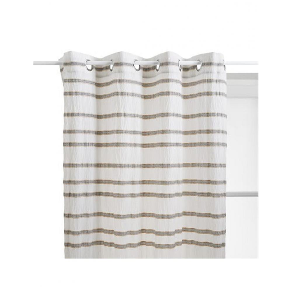 Κουρτίνα εκρού/πράσινες ρίγες 135x260cm Plastona 07.215442A