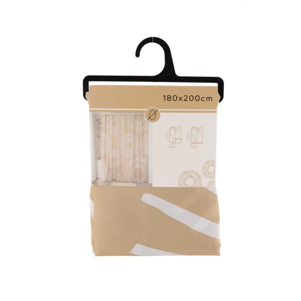 Κουρτίνα μπάνιου polyester ETHNIK SPIRALS εκρού 180Χ200 Plastona 06.1200785
