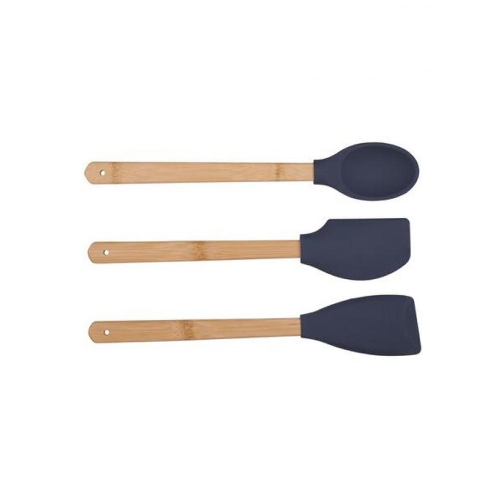 Κουτάλες bamboo/σιλικόνης 3τμχ Η33cm Plastona 03.23861