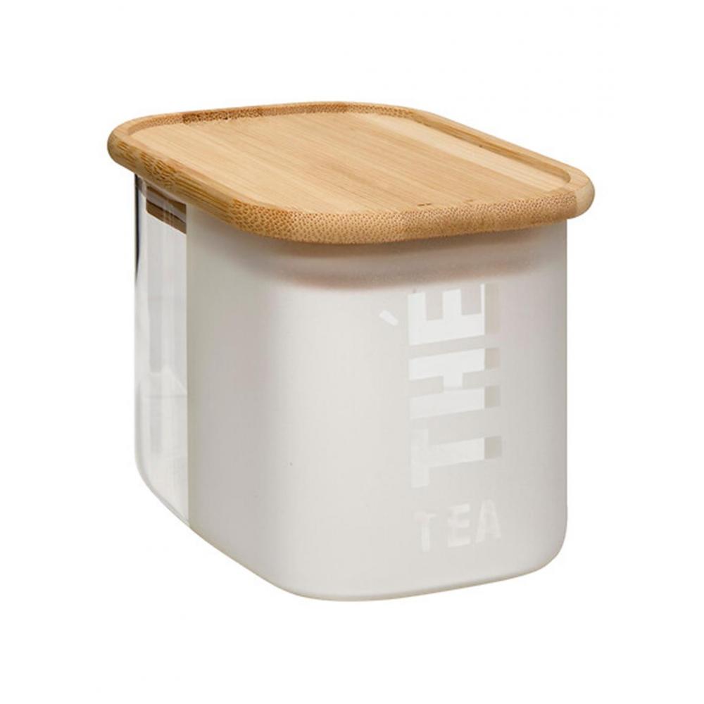 Κουτί αποθ. TEA γυάλινο/καπάκι ακακίας 720ml/8x12x8,5 cm Plastona 07.213401