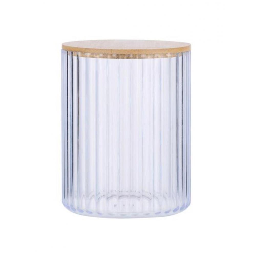 Κουτί για βαμβάκι με καπάκι bamboo Φ9,5 Η13,5cm Plastona 03.24183