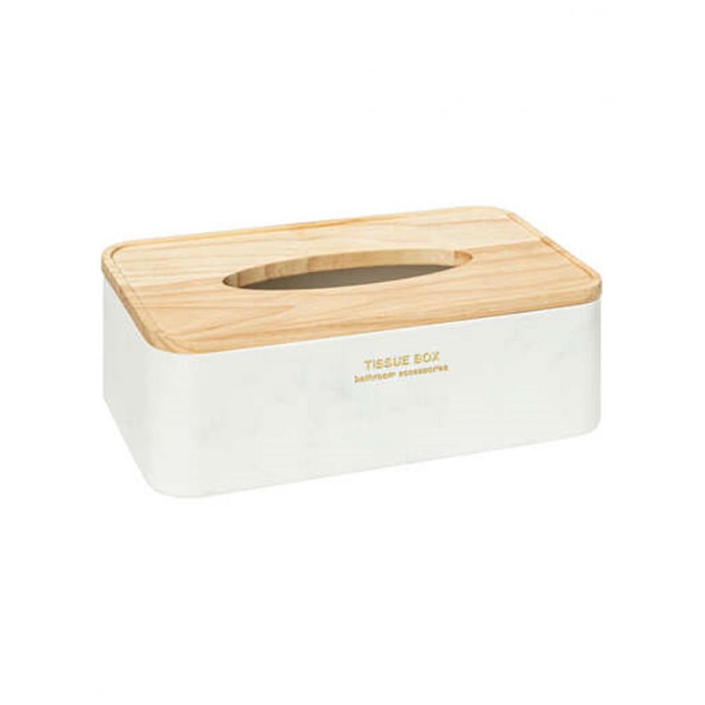 Θήκη για χαρτομάντηλα marble λευκό25x13,3H8,6cm Plastona 07.200139